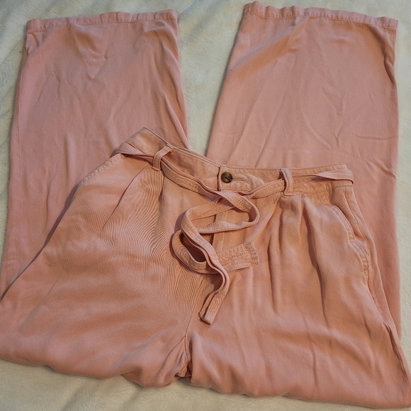 Pink High Rise Wide Leg Women's Pants Size 4 - Picture 3 of 15